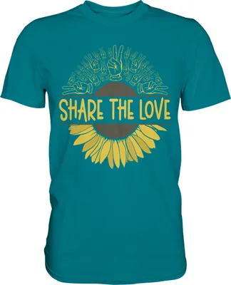 Produktbild von Frieden Liebe Sonnenblumen T-Shirt Garten Motiv Gärtner Geschenk – Diva Blue / S