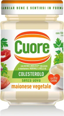 Produktbild von Cuore Mayonnaise vegetale Sauce 180g ohne Eier 100% Vegetarisch mit öl cuore