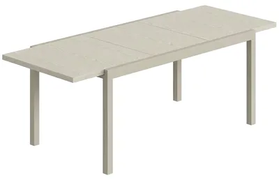 Produktbild von Gartentisch Ausziehbarer 154/214 x 85 cm Aluminium Esstisch für 8-10 Personen mit Holzoptik Hellgrau