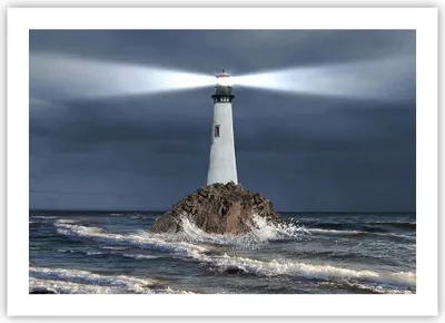 Produktbild von Poster - Poster ohne Rahmen - Leuchtturm Meer - 70x50 cm - Wand Bild - Wanddeko - Wandbilder - Kunstposter - Wandposter - Bilder - Kunstdruck - Wanddekoration - Wandbild - P2XAA70x50-3550