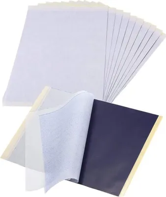 Produktbild von 100 Blatt Tattoo Transferpapier Papier, Tattoo Schablonen Pauspapier A4 Kohlepapier, Tätowierungen Graphitpapier Transferfolie Papier für Tattoo