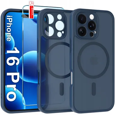 Zdjęcie produktu dla Etui Magnetyczne Matowe Do Iphone 16 Pro |Do Magsafe Trwałe + Szkło