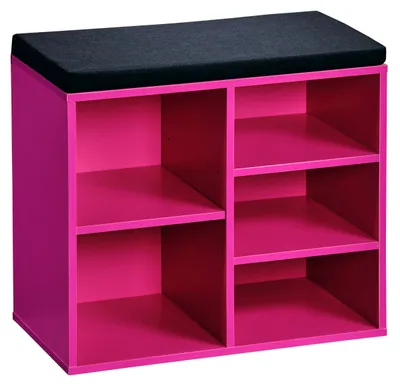 Immagine prodotto di Scarpiera con cuscino, rosaKESPER® Scarpiera rosa con cuscino, compatta, 3 scomparti + 1 scomparto grande, truciolato ®, mi, piccola