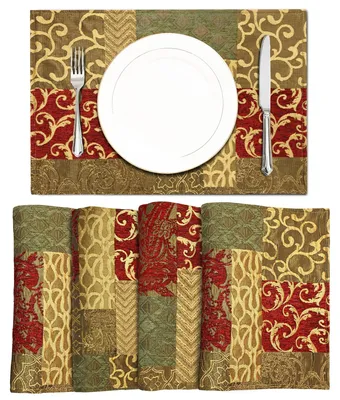 Produktbild von Luxus Platzdeckchen 30x45cm - Set von 4 Patchwork für Esstisch