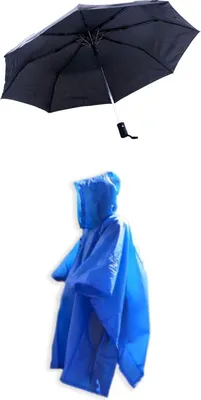 Produktbild von AUTOMATIK Teleskop Regenschirm Taschenschirm Regenjacke Regenponcho Regencape