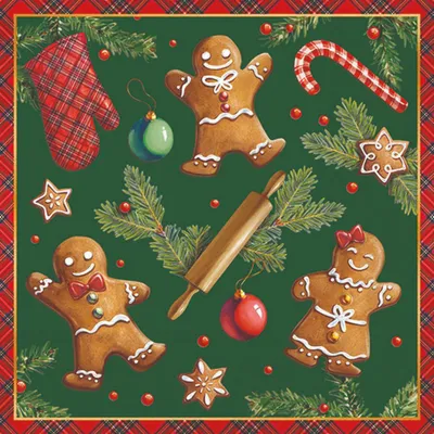 Productafbeelding van Ambiente servetten, 33 x 33 cm – Kerstkoekjes