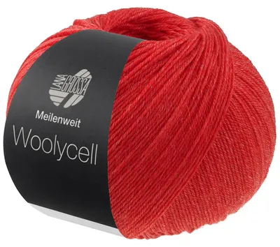 Produktbild von Lana Grossa Meilenweit 100 g WOOLYCELL 4-fach Sockengarn ohne Polyamidanteil 400 m Farbe 012 - Rot