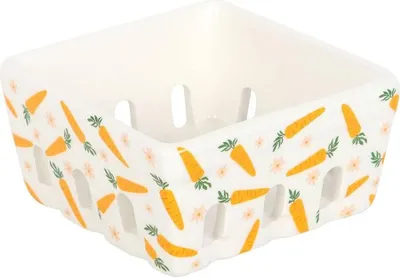 Produktbild von Something Different - Korb "Carrot Patch", Keramik SD6870 (Einheitsgröße) (Weiß/Orange)