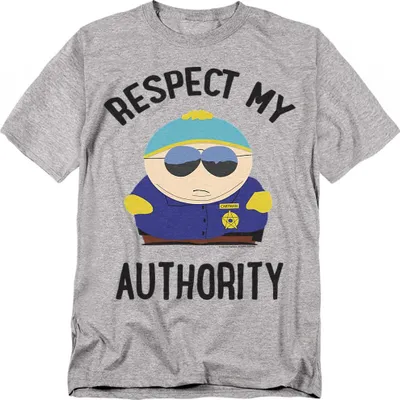 Immagine prodotto di South Park - Maglietta "Rispetta la mia autorità" per bambini/Donne Unisex TV20668 (4XL) (Sportliches Heather)