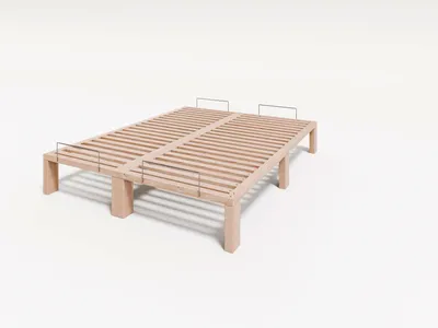 Produktbild von Gigapur G56 Doppelbett 150x200 cm Kiefer Natur Massivbett mit Lattenrost