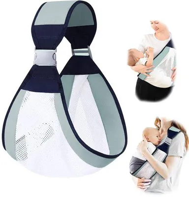 Zdjęcie produktu dla Unyqoos® Regulowany, ergonomiczny nosidełko dla niemowląt wykonane z bawełny i oddychającej siateczki – dla dzieci w wieku 0–48 miesięcy, do 25 kg, z pozycją "M" dla nóg i podparciem dla pleców w kształcie litery "C", z wyściełanymi pasami