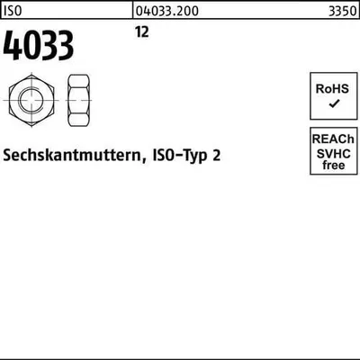 Produktbild von Reyher  Sechskantmuttern ISO 4033 12 M 30 (10 Stück)
