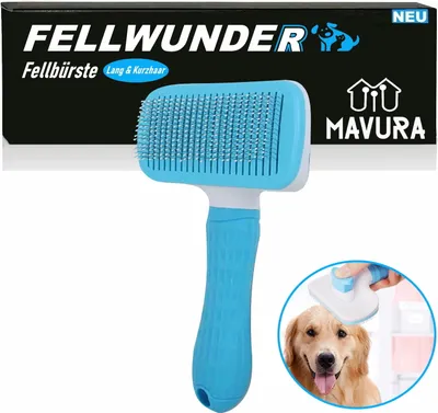 Produktbild von FELLWUNDER samoczyszcząca szczotka dla psa i kota, grzebień do sierści (podszerstek, grzebień do sierści długiej i krótkiej), grzebień dla psa, szczotka dla psa, grzebień dla kota