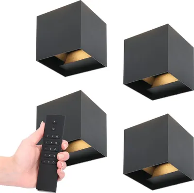 Produktbild von hoftronic LED-Wandleuchten Set Kansas 7W 560lm 3000K Schwarz IP65