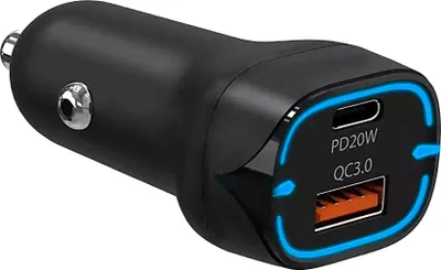 Immagine prodotto di Caricatore da auto a ricarica rapida USB-A USB tipo C 38W
