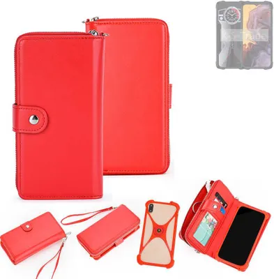 Produktbild von K-S-Trade 2in1 Schutzhülle Portemonnee Handyhülle mit Bumper kompatibel mit Cubot KingKong 9 Hülle Case Etui Geldbörse Smartphone rot (1x)