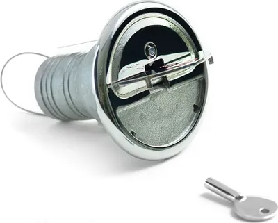 Produktbild von Tankeinfüllstutzen mit Deckel und Schlüssel für Benzin und Diesel für 50mm Kraftstoffschläuche