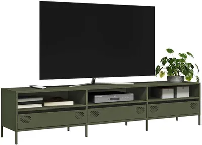 Produktbild von CLORIS TV-Schrank Olivgrün 202x39x43,5 cm Kaltgewalzter Stahl - TV-Schränke 851350