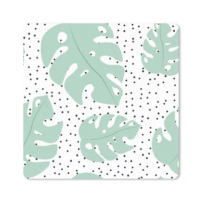 Produktbild von MuchoWow® Mauspad Mousepad Punkte - Monstera - Muster 20x20 cm - Mousepads - Maus Mat - Pad - Mausunterlage - Desk Mat - Bureauartikeln