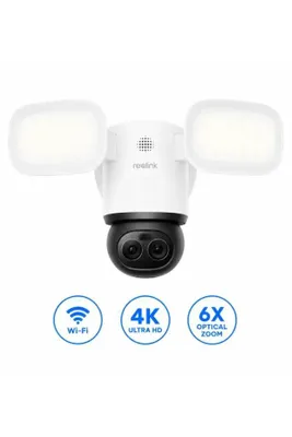Immagine prodotto di Reolink F850W TrackFlex Floodlight Telecamera PTZ WiFi 6 4K, Dual-Lens, Zoom Ibrido 6x, Proiettore LED 3000 lm, Auto Tracking AI, Sirena, IP66