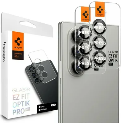 Zdjęcie produktu dla Osłona Aparatu Spigen Optik Pro Hd Glas.tr ”Ez Fit” Camera Protector 2-Pack Galaxy Z Fold 7 Black