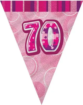 Produktbild von 70. Geburtstag | Wimpelkette pink