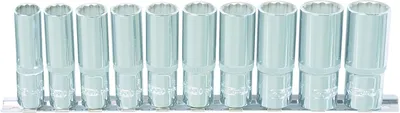 Produktbild von KS Tools 918.0630, Steckschlüssel-Satz, 10 Kopf/Köpfe, DIN 3120, ISO 1174, DIN 3124, ISO 2725, 350 g