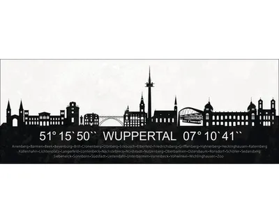Produktbild von Glasbild Wuppertal Koordinaten III 80x30 cm