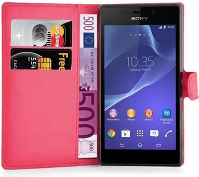 Produktbild von Cadorabo Hülle für Sony Xperia M2 / M2 AQUA Schutz Hülle in Rot Handyhülle Etui Case Cover Magnetverschluss