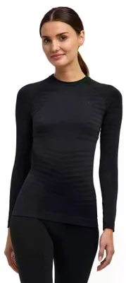 Image de Falke - T-shirt manches longues pour femmes, collection sport, modèle Maximum Warm, couleur noire, taille XS