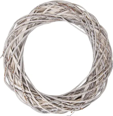 Obrázek produktu pro Clayre & Eef 6RO0610LW Ratanový vánoční věnec bílý Ø 40 cm