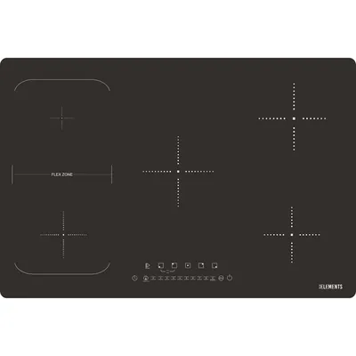 A top-down view of a black induction cooktop.