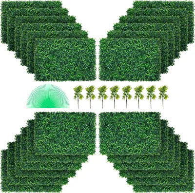 Produktbild von VEVOR Künstliche Pflanzenwand 24 Stk. 24 x 16 Zoll, Sichtschutz Hecke Künstlich Grün, Künstliche Buchsbaumplatte PE, Sichtschutz Kunstpflanzen 60 x 40 cm, Sichtschutzhecke Wanddekoration Pflanzenwand