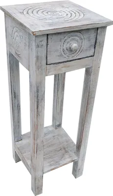 Produktbild von Telefontisch, Flurtisch - Spirale Weiß, Holz, 80*37*37 cm, Kaffeetische & Bodentische