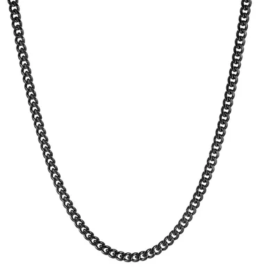 Produktbild von 7mm Cuban Kette für Männer aus Edelstahl in Schwarz