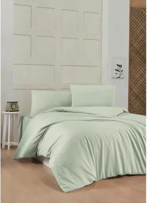 Produktbild von L'Essentiel Linge de Maison, Light Green, Ranforce King-Size-Bettbezug-Set (FR), Hellgrün, 100 % BAUMWOLLE RANFORCE, 240 x 220 cm