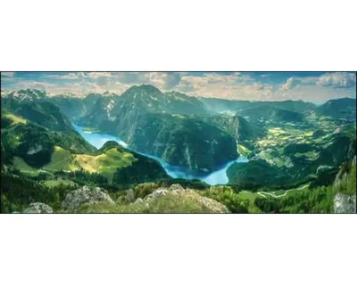 Produktbild von Glasbild Mountain Landscape I 80x30 cm