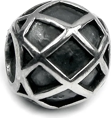 Produktbild von CarloBiagi Charm Bead Gitterdekor 925 Echt Silber Schmuck Element D2BBS062