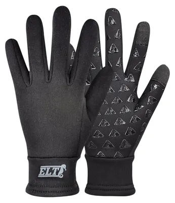 Produktbild von Touch Screen Reithandschuhe schwarz mit Silikonprint für Smartphone Tablet Handy Touch Gloves in L