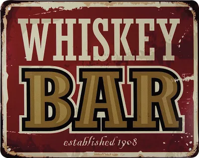 Produktbild von Blechschild WHISKEY BAR Dekoschild Nostalgie Vintage 20x25cm