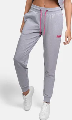 Zdjęcie produktu dla Damskie spodnie dresowe LEINTHALL Marl Grey/Pink M Lonsdale