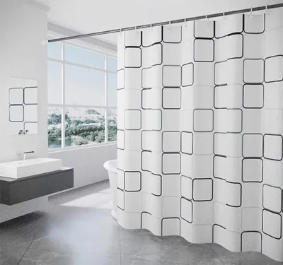 Produktbild von Unyqoos ® Stylish Duschvorhang mit antibakteriellen und wasserabweisenden Eigenschaften für Badezimmerkomfort