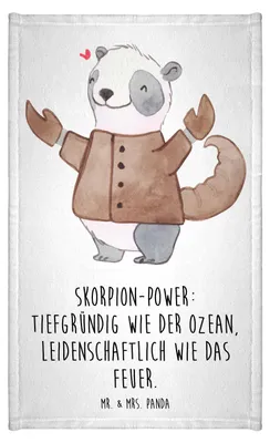 Produktbild von Mr. & Mrs. Panda Handtuch Skorpion Astrologie - Weiß - Geschenk, Tierkreiszeichen, Sternzeichen, gästehandtuch klein, Geburtstagsgeschenk, badezimmer, Frotteetuch