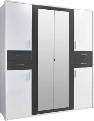 Produktbild von Kleiderschrank Vegas Schlafzimmerschrank Ausführung wählbarWeiß / Graphit