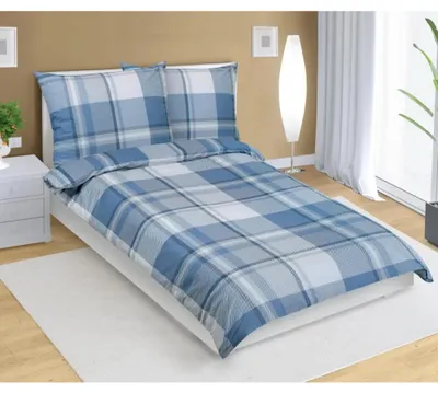 Image de Housse de couette en coton - 140x200 cm. Taie d'oreiller - 70x90 cm - bleu