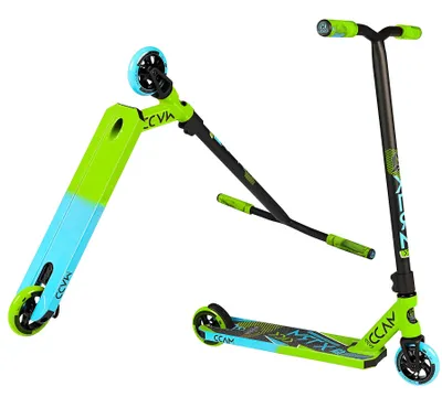 Obrázek produktu pro Kaskadérská koloběžka Madd Kick Extreme zelené/modré kolo 110mm