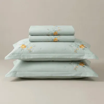 Image de Linge de lit en satin de coton PREMIUM brodé Molly
