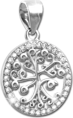 Produktbild von SilberDream Halsketten Anhänger Zirkonia 925 Silber Lebensbaum Damen GSH400W