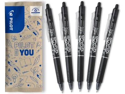 Produktbild von PILOT FriXion Clicker 0.7 Tintenroller - 5er Set, radierbar, Farbe Schwarz