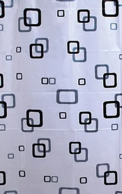 Productafbeelding van Aqualine douchegordijn, 180x180 cm, wit/blauw/zwart